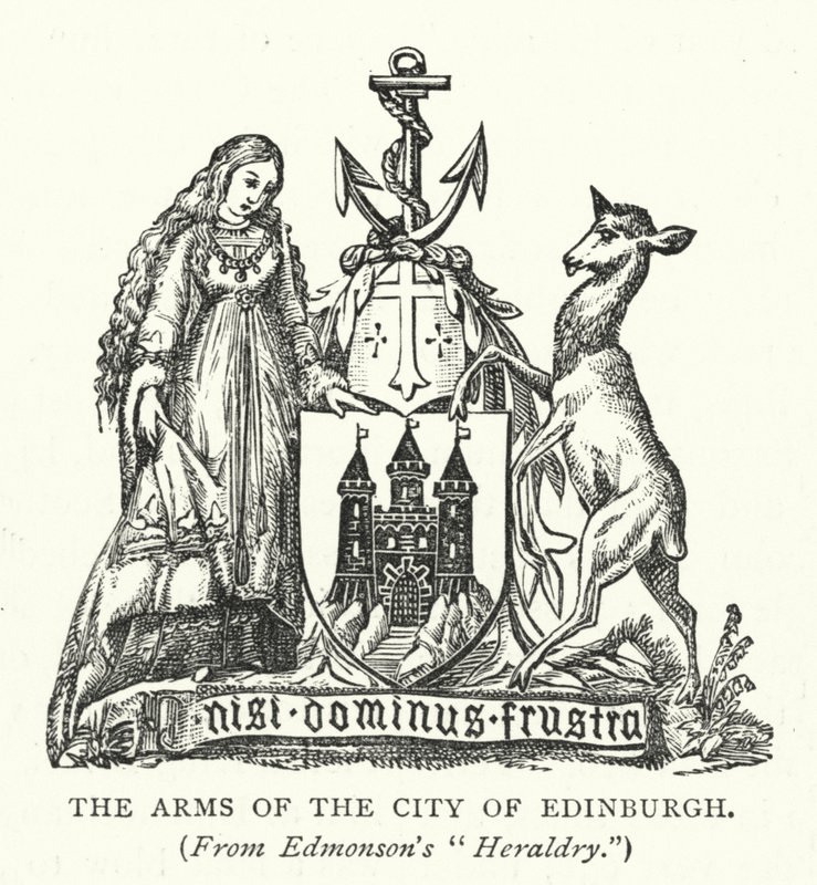 Herb miasta Edynburga (grawerowanie) autorstwa English School
