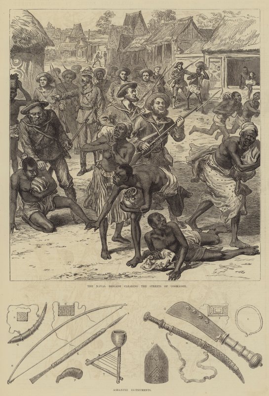 Wojna Ashantee (rycina) autorstwa English School