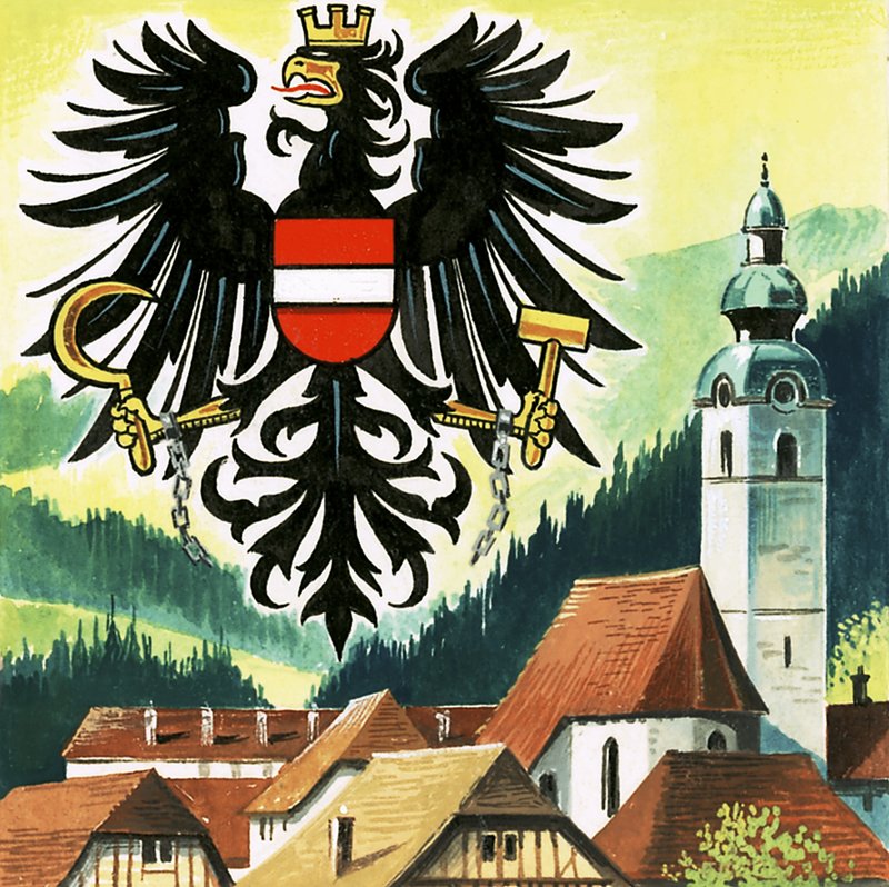 Orzeł austriacki, godło Austrii autorstwa English School