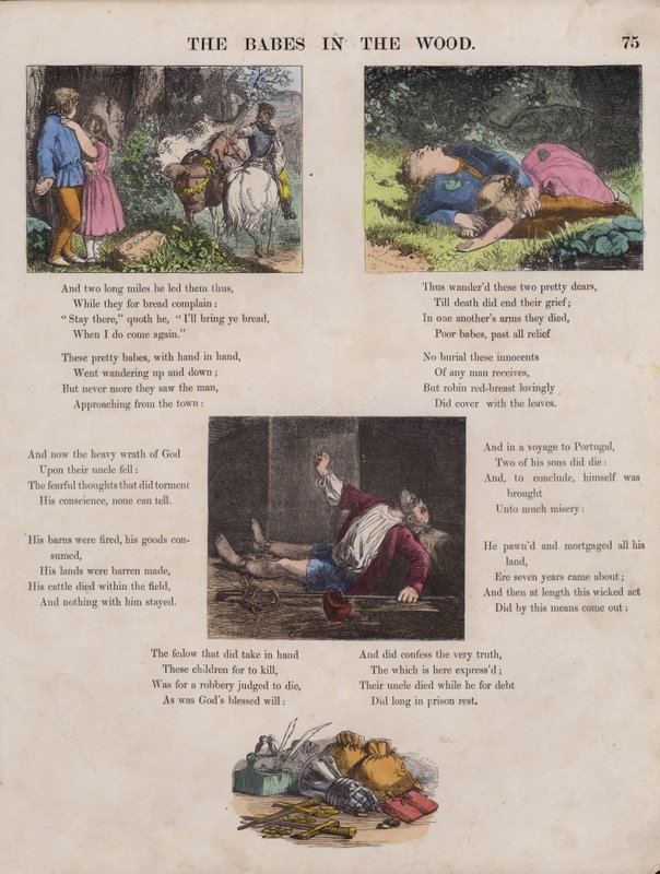 Babes In The Wood (kolorowy grawerunek) autorstwa English School