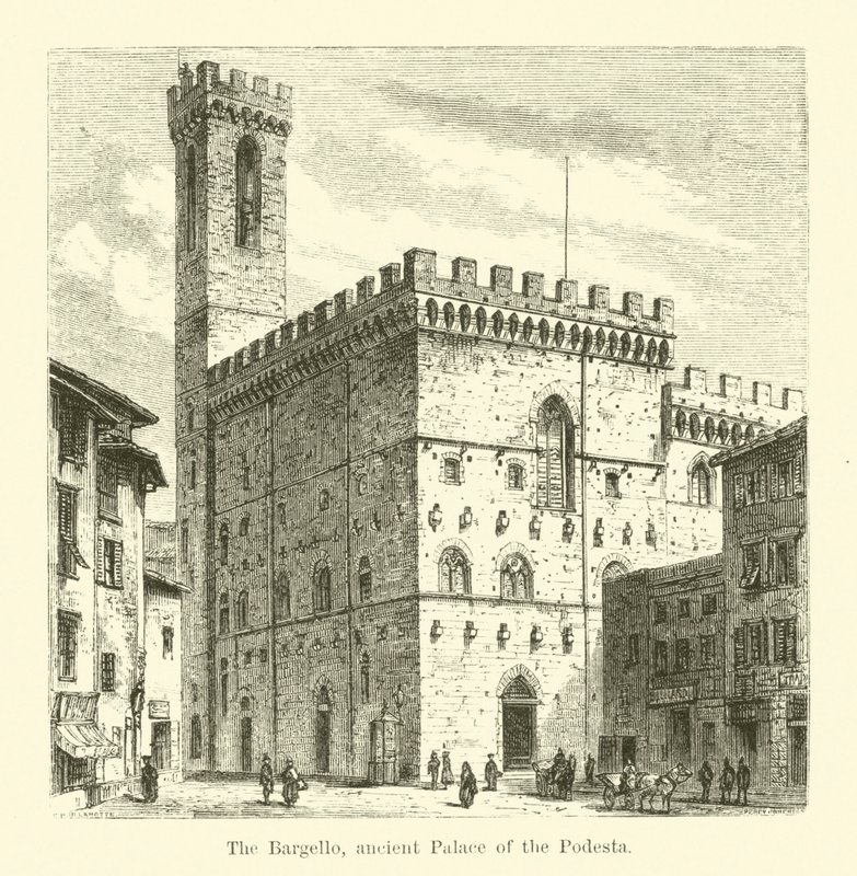 Bargello, antyczny Pałac Podestów (rycina) autorstwa English School