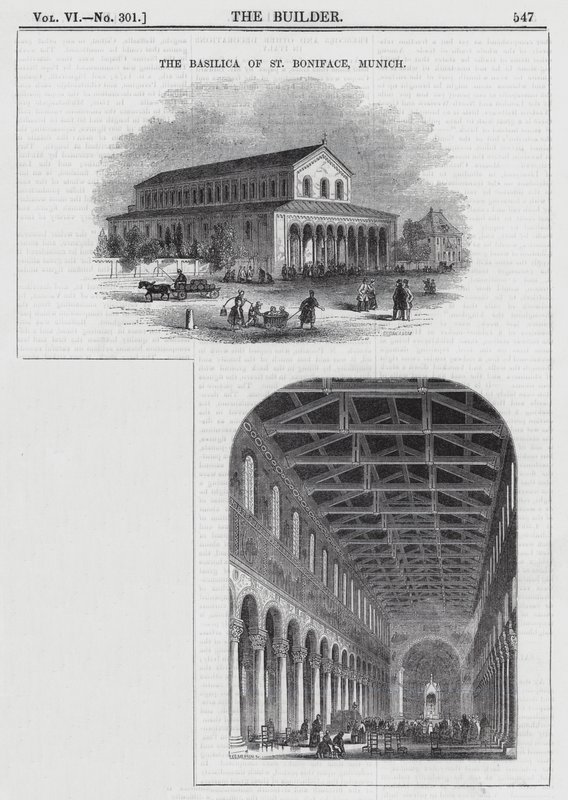 Bazylika św. Bonifacego w Monachium (rycina) autorstwa English School