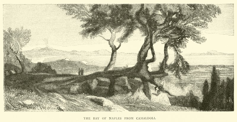 Zatoka Neapolitańska z Camaldoli autorstwa English School