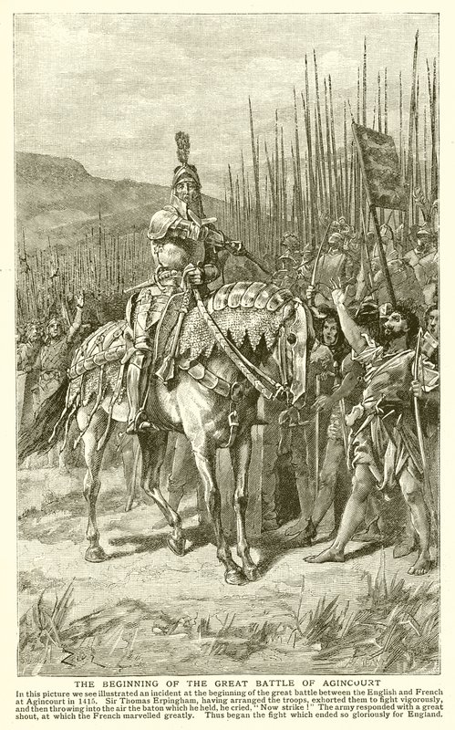 Początek Wielkiej Bitwy pod Agincourt autorstwa English School