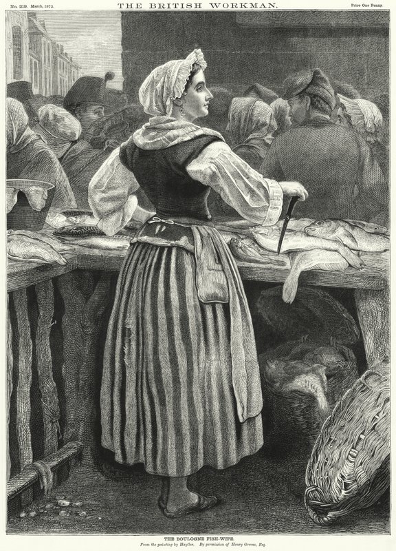Ryba Żona Boulogne (rycina) autorstwa English School
