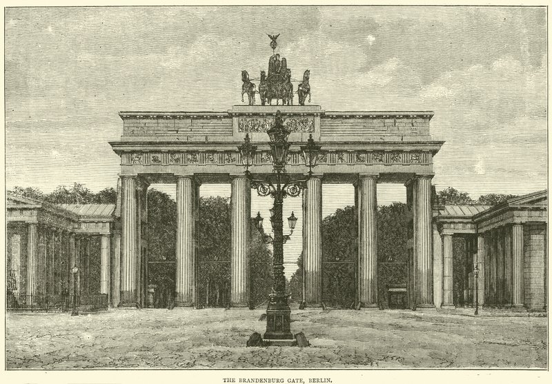 Brama Brandenburska, Berlin, 1870 autorstwa English School