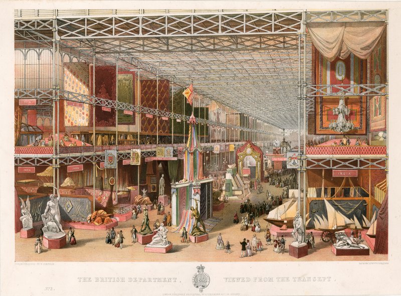 Departament Brytyjski, Widok z Transeptu, Wielka Wystawa, 1851 autorstwa English School
