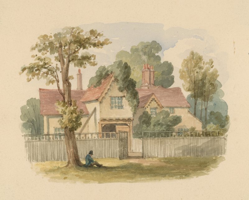 The Cake House, Hyde Park, Londyn (wc na papierze) autorstwa English School