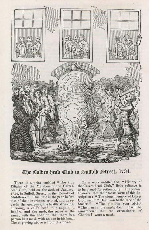 The Calves Head Club na Suffolk Street, 1734 autorstwa English School