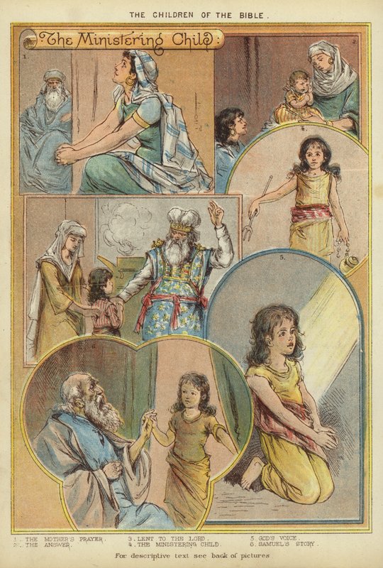 Dzieci Biblii: Dziecko usługujące (chromolitho) autorstwa English School