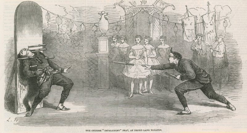 Chiński wyczyn wbicia na pal w Drury Lane Theatre autorstwa English School