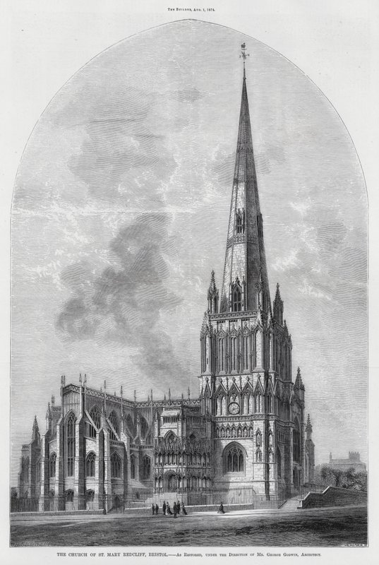 Kościół St Mary Redcliffe, Bristol (rycina) autorstwa English School