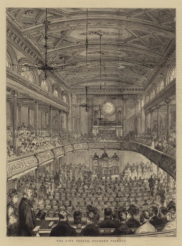 Świątynia Miejska, Wiadukt Holborn (rycina) autorstwa English School