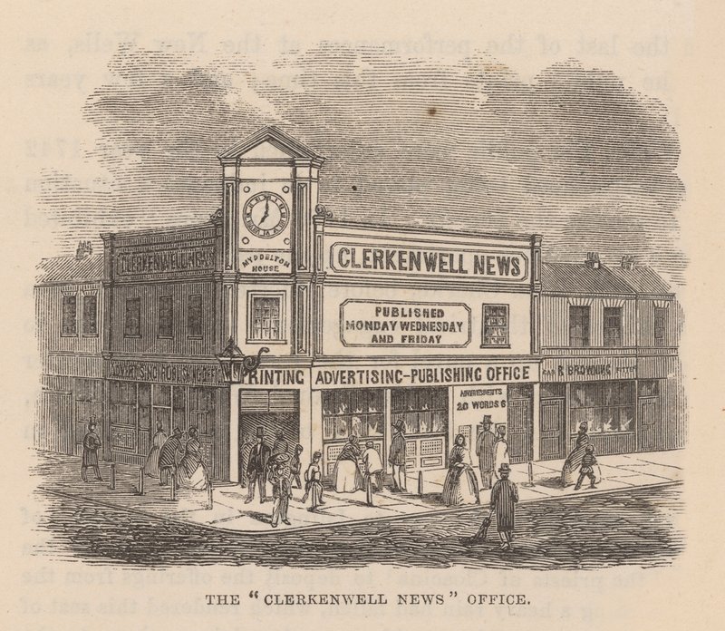 Biuro Clerkenwell News, Clerkenwell, Londyn autorstwa English School