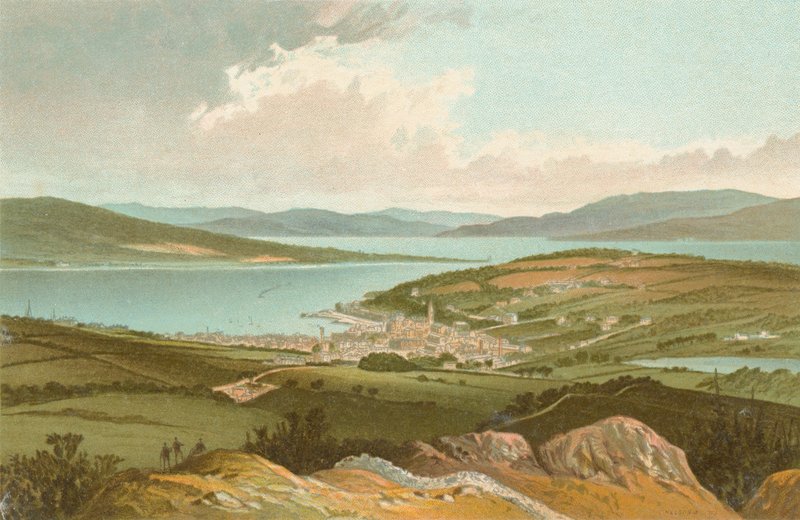 Zatoka Clyde und Rothesay z Barone Hill autorstwa English School