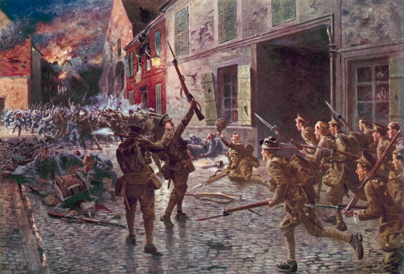 Straż Coldstream w Landrecies, sierpień 1914 autorstwa English School