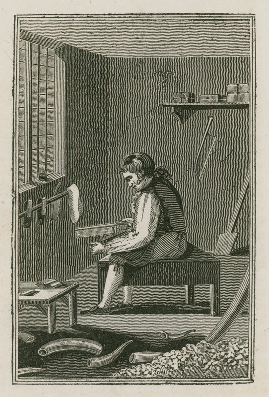 Wytwórca grzebieni (grawerunek) autorstwa English School