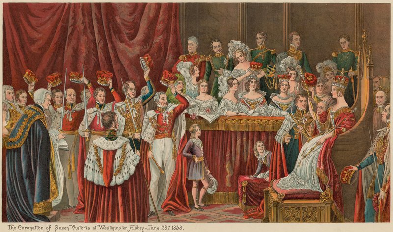 Koronacja królowej Wiktorii w Opactwie Westminsterskim, 28 czerwca 1838 r autorstwa English School
