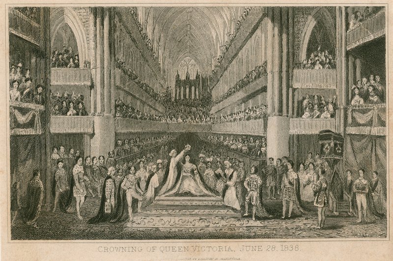 Koronacja królowej Wiktorii w Opactwie Westminsterskim, 28 czerwca 1838 r autorstwa English School