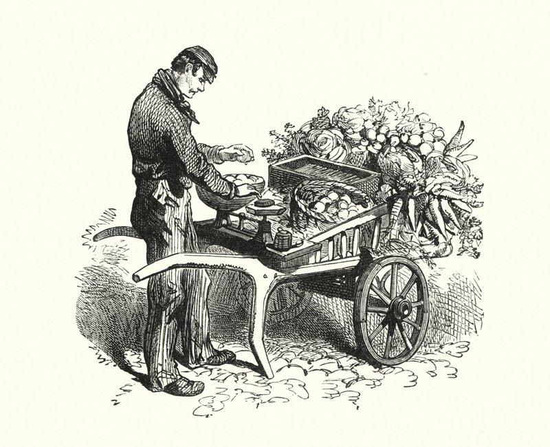 Costermonger (grawerowanie) autorstwa English School
