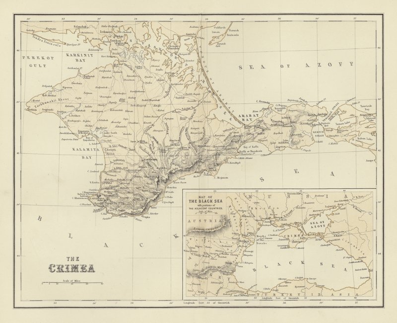 Krym; Mapa Morza Czarnego autorstwa English School