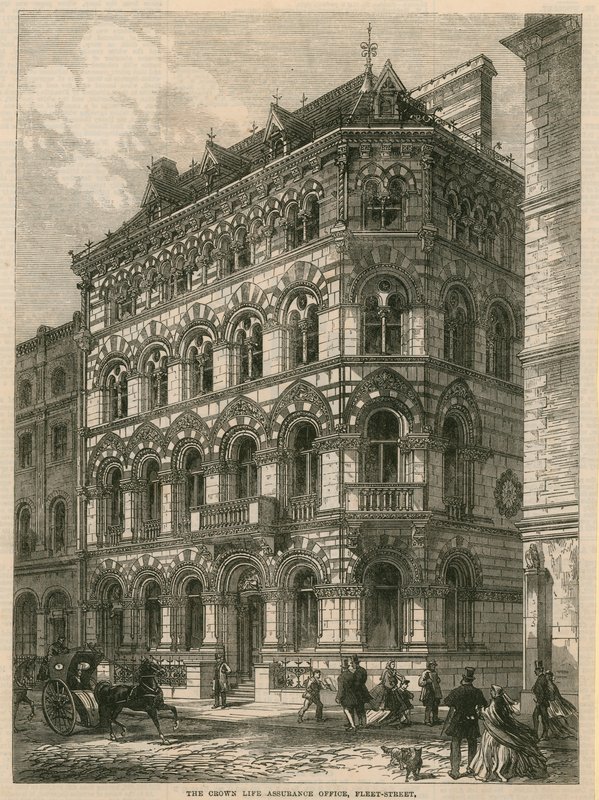 The Crown Life Assurance Office, Fleet Street, Londyn autorstwa English School