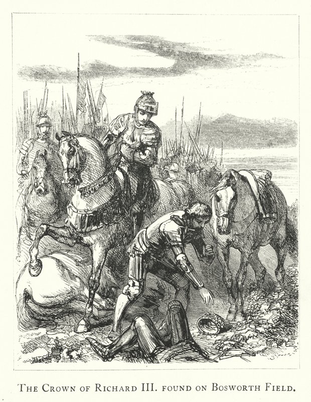 Korona Ryszarda III znaleziona na Bosworth Field autorstwa English School