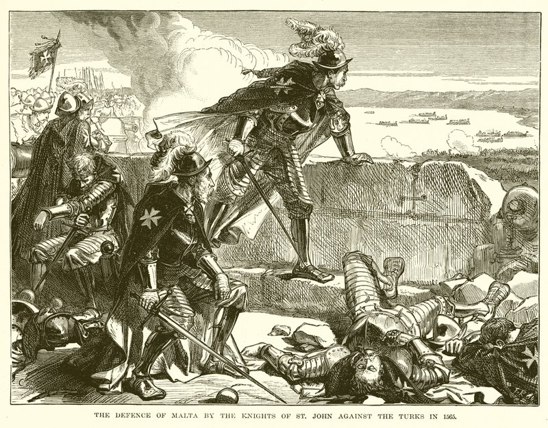 Obrona Malty przez joannitów przed Turkami w 1565 r autorstwa English School