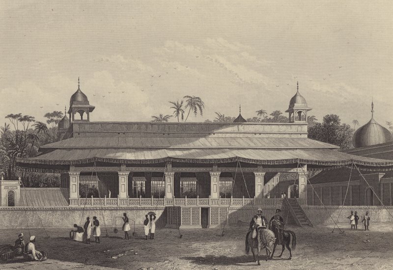 Dewas Khan, czyli sala audiencyjna, pałac w Delhi (rycina) autorstwa English School
