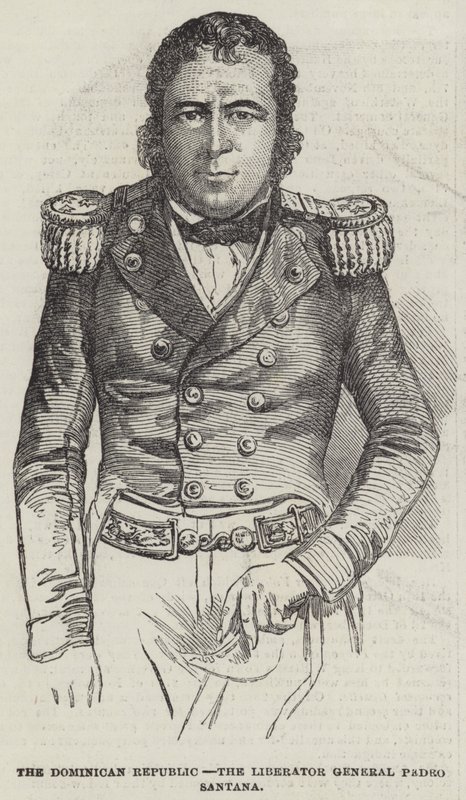 Dominikana, Liberator General Pedro Santana (rycina) autorstwa English School