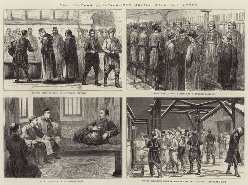 Pytanie wschodnie, nasz Artysta z Turkami (rycina) autorstwa English School