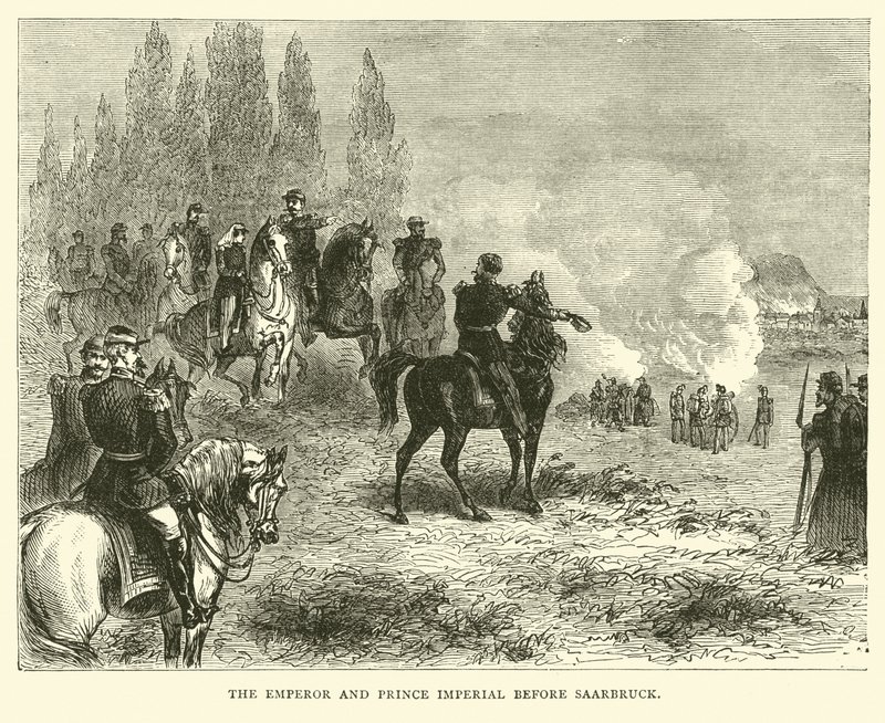Cesarz i książę cesarski przed Saarbruck, sierpień 1870 autorstwa English School