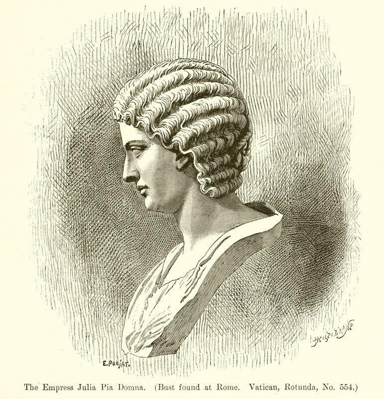 Cesarzowa Julia Pia Domna. (Popiersie znalezione w Rzymie. Watykan, Rotunda, nr 554) autorstwa English School