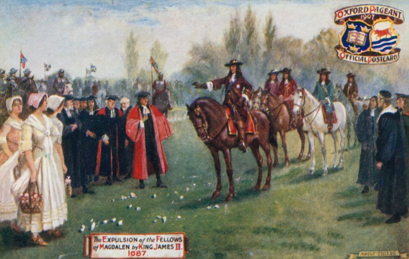 Wypędzenie członków Magdaleny przez króla Jakuba II, 1687 autorstwa English School
