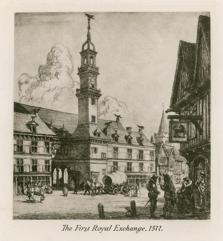 Pierwsza Królewska Giełda, Londyn, 1571 autorstwa English School
