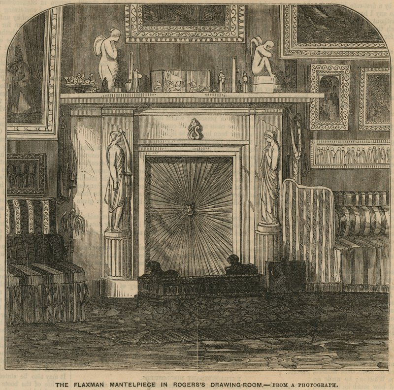 The Flaxman Mantelpiece w salonie Rogers the Poets, Rogers House, St James