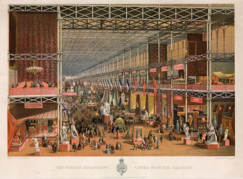 Oddział Zagraniczny widziany z Transeptu, Wielka Wystawa, 1851 autorstwa English School