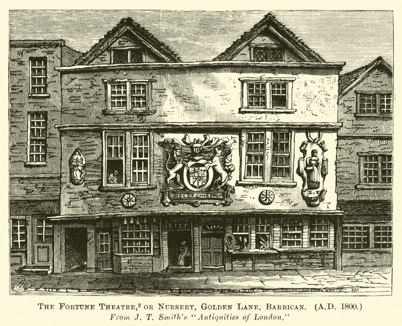 Teatr Fortuny lub żłobek, Złota Uliczka, Barbakan, AD 1800 autorstwa English School