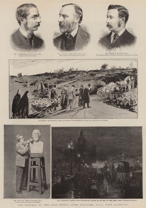Pogrzeb zmarłego Alfreda Lorda Tennysona, DCL, laureata poety (rycina) autorstwa English School