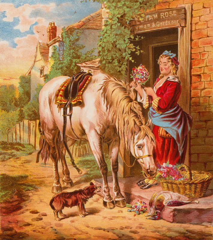 Domek ogrodnika (kolorowa litografia) autorstwa English School