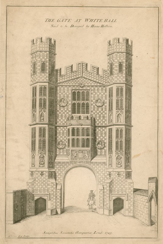 Brama w Whitehall. Mówi się, że zaprojektował Hans Holbein autorstwa English School