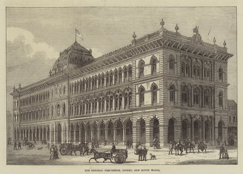 General Post-Office, Sydney, Nowa Południowa Walia (grawerowanie) autorstwa English School