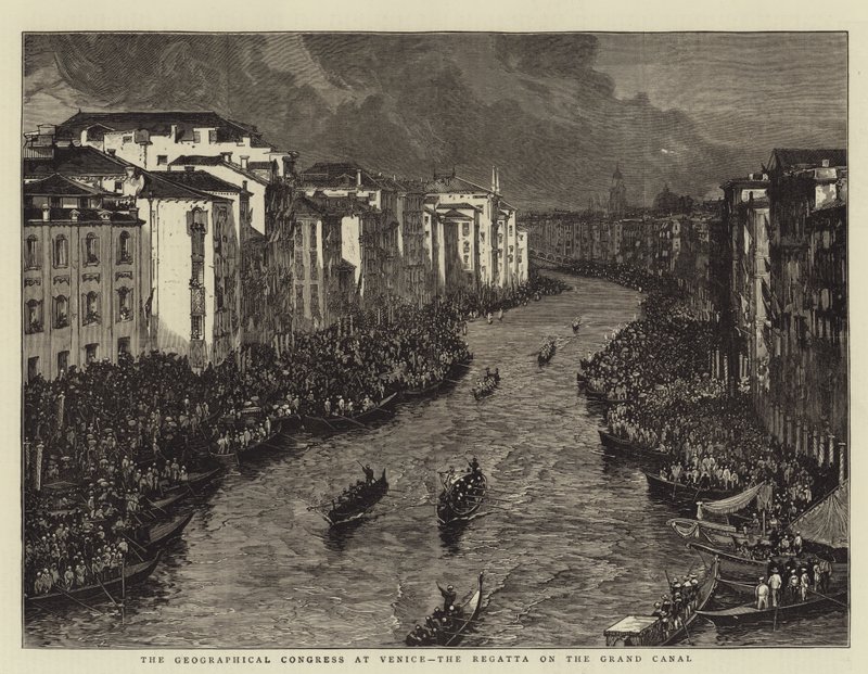 Kongres Geograficzny w Wenecji, Regaty na Canale Grande (rycina) autorstwa English School