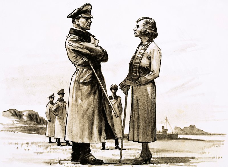 Niemcy okupujący Wyspy Normandzkie spotkali groźnego przeciwnika w Dame of Sark autorstwa English School