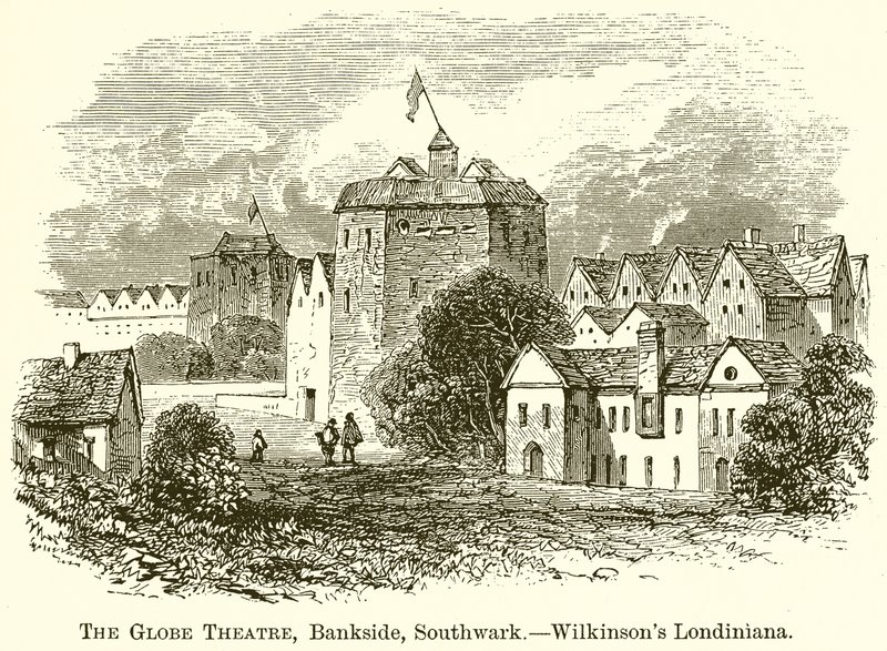 The Globe Theatre, Bankside, Southwark.--Wilkinsons Londiniana autorstwa English School