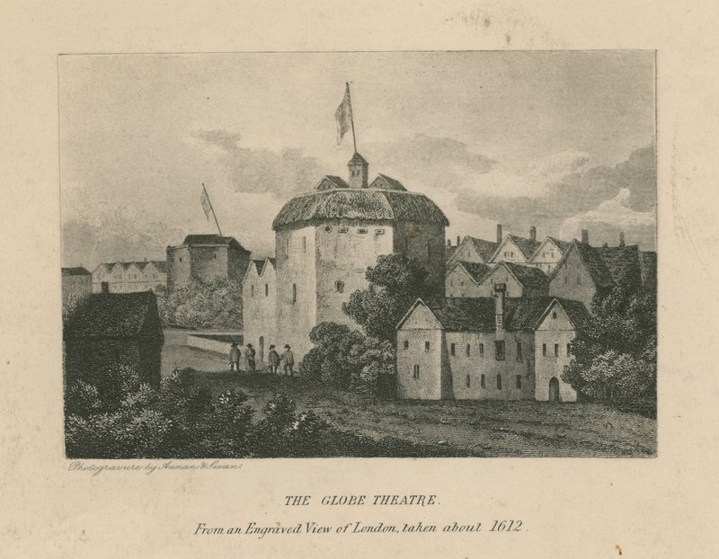 The Globe Theatre, Bankside, Southwark, Londyn autorstwa English School