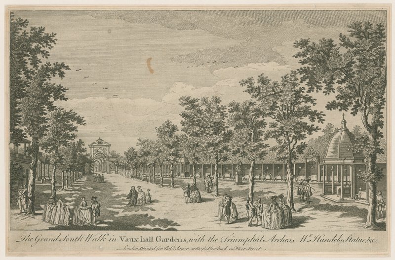 Grand South Walk w Vauxhall Gardens autorstwa English School