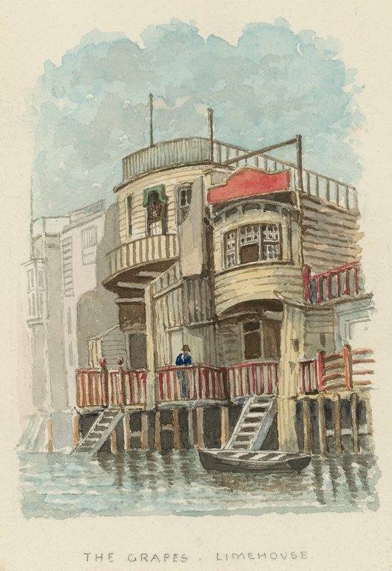 Winogrona, Limehouse, Londyn (wc na papierze) autorstwa English School