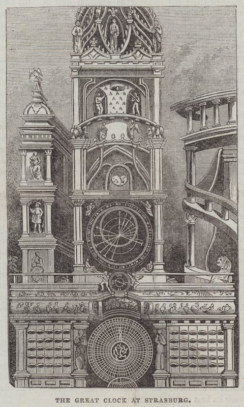 Wielki Zegar w Strasburgu (rycina) autorstwa English School