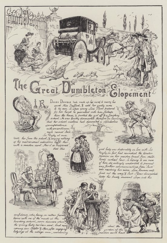 Wielka ucieczka Dumbletona (grawerowanie) autorstwa English School